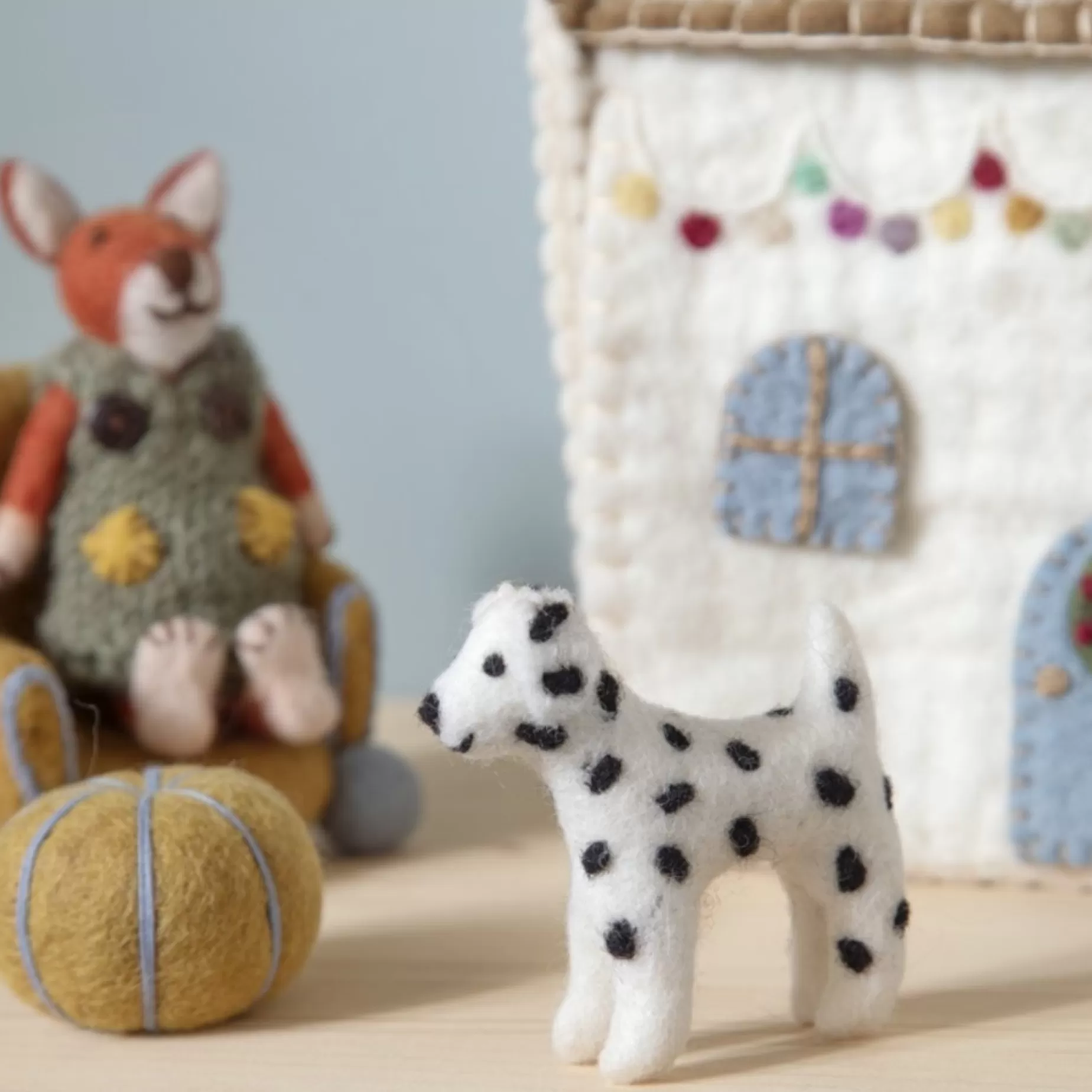 En Gry & Sif Children'S Figurines - Festive Fox House | Felt Figurines