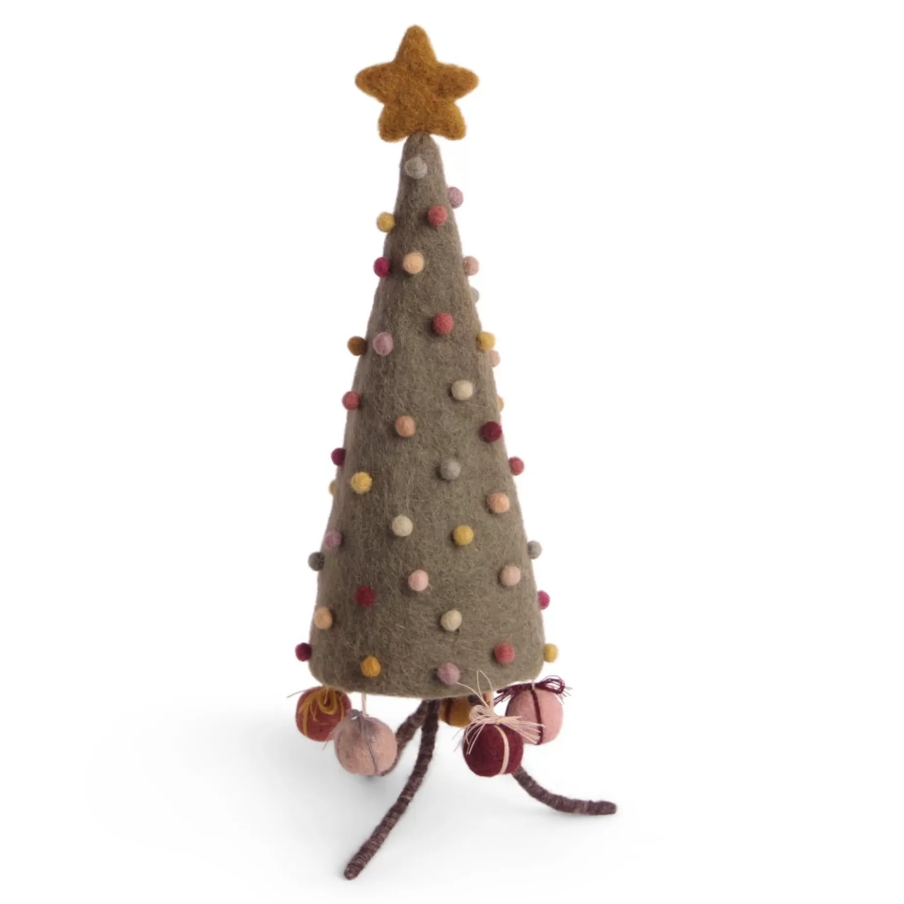 En Gry & Sif Christmas Figurine - A Decorated Tree With Presents - Large | Felt Figurines