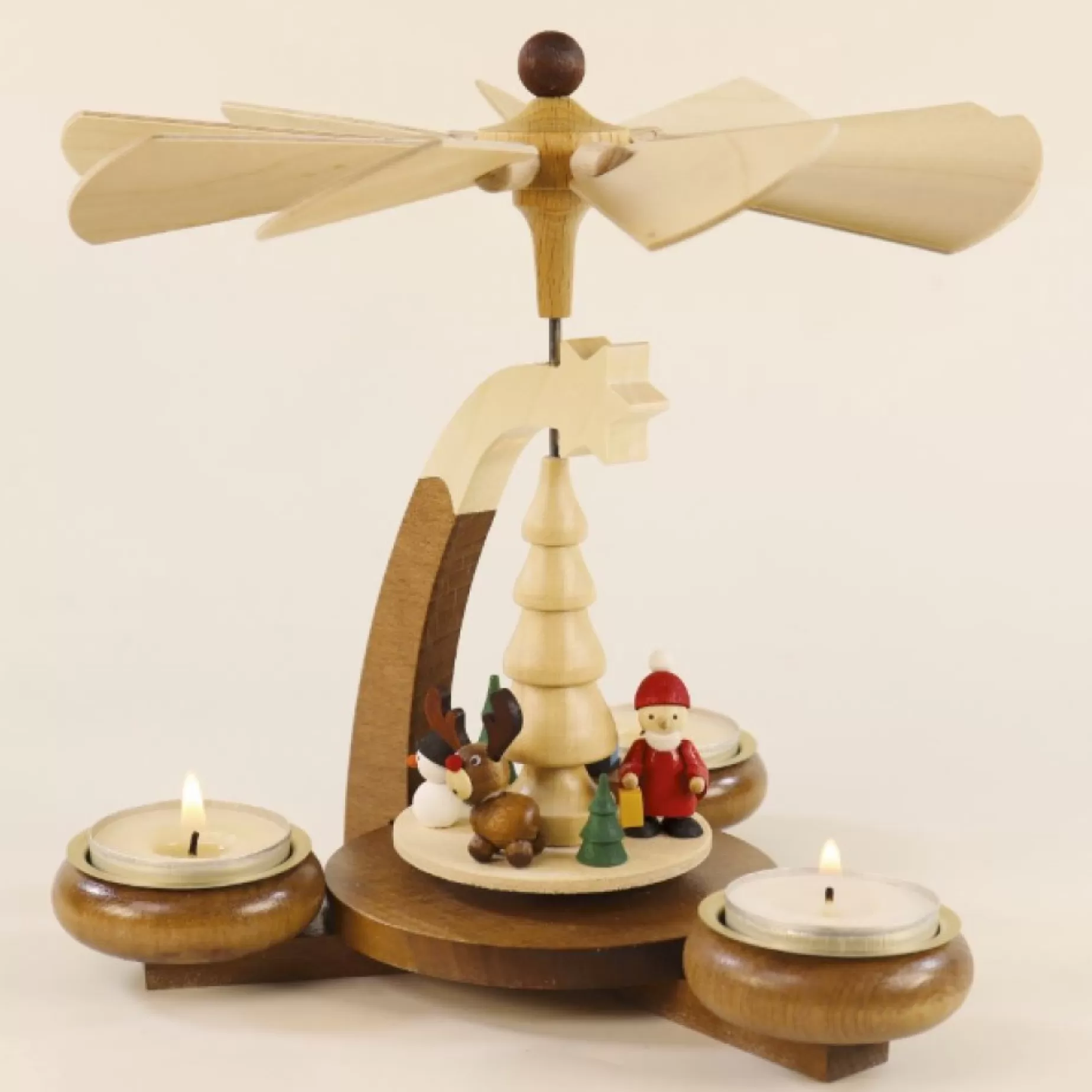 Paul Ullrich Christmas Pyramid (Medium)- Santa, Snowman And Reindeer | Christmas Pyramids