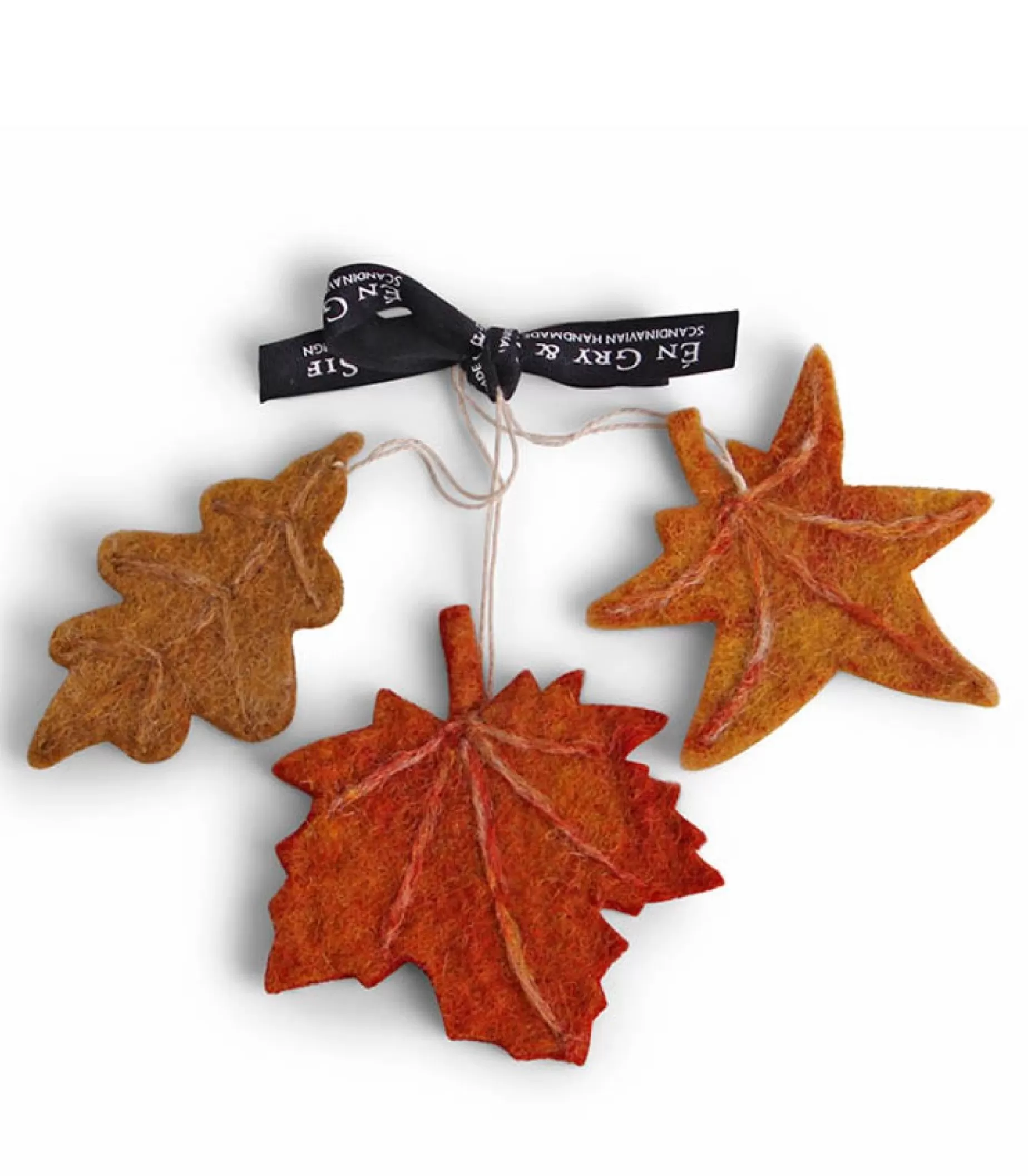 En Gry & Sif Fall Hanging Decoration - Fall Leaves (Set Of 3) | Felt Christmas Tree Decorations