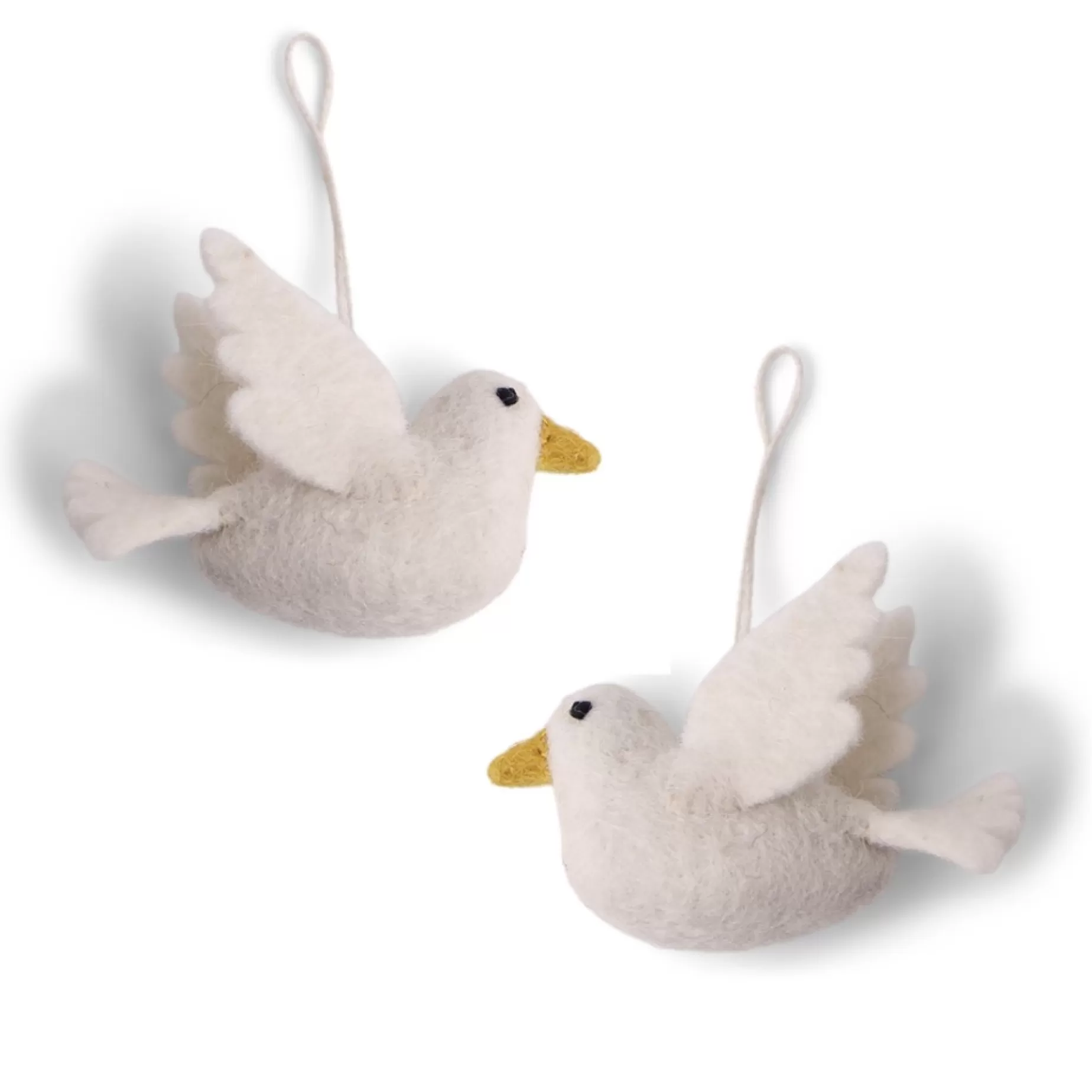 En Gry & Sif Felt Christmas Decorations - Two Turtle Doves (Pair) | Felt Christmas Tree Decorations