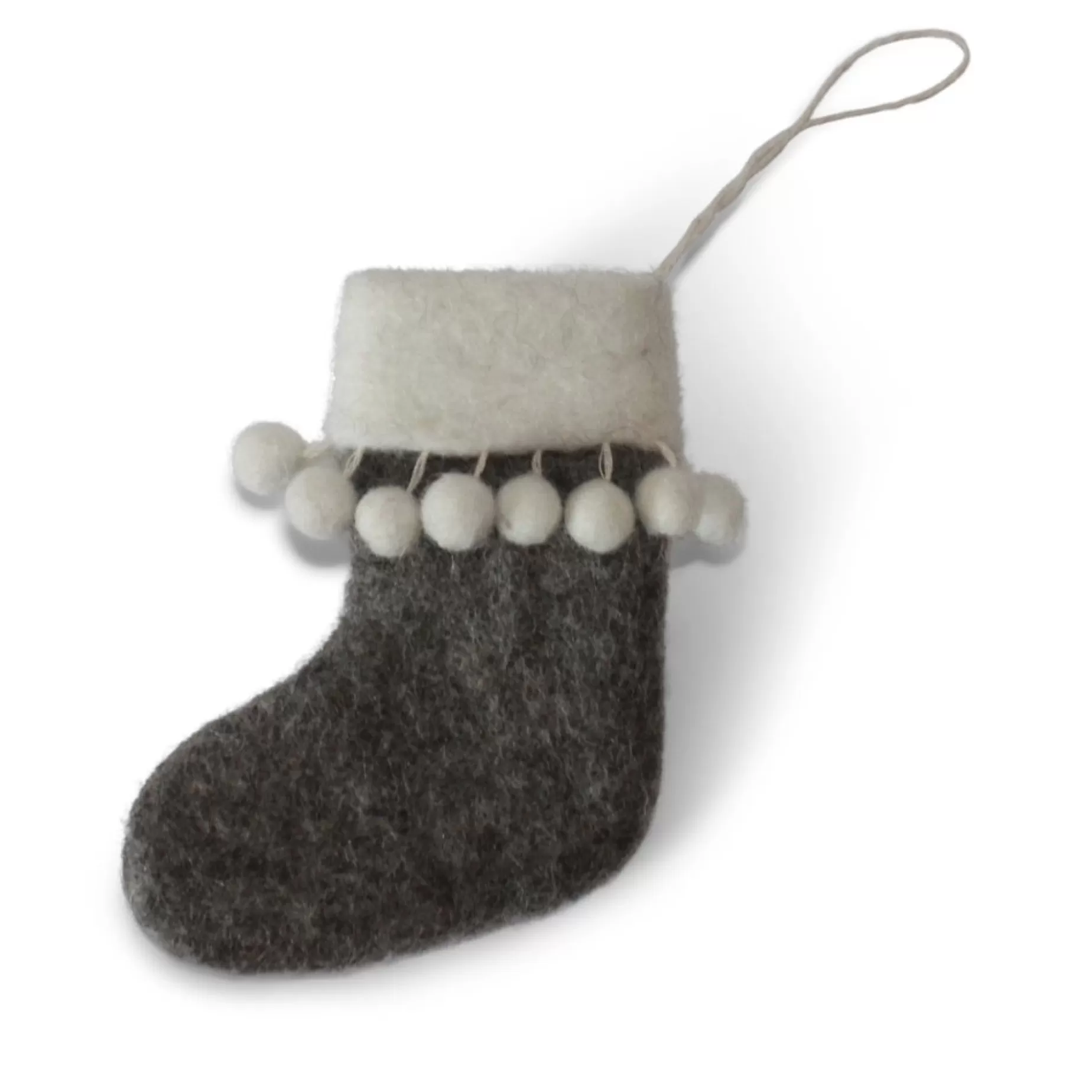 En Gry & Sif Felt Christmas Tree Decoration - Christmas Stockings With Pom-Poms | Felt Christmas Tree Decorations