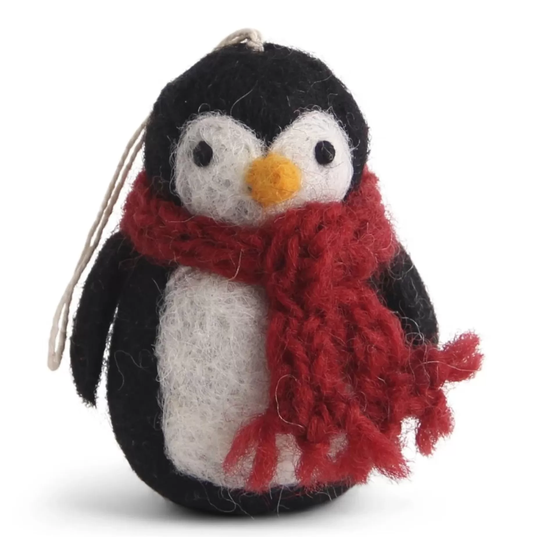 En Gry & Sif Felt Christmas Tree Decoration - Penguin With Scarf | Felt Christmas Tree Decorations
