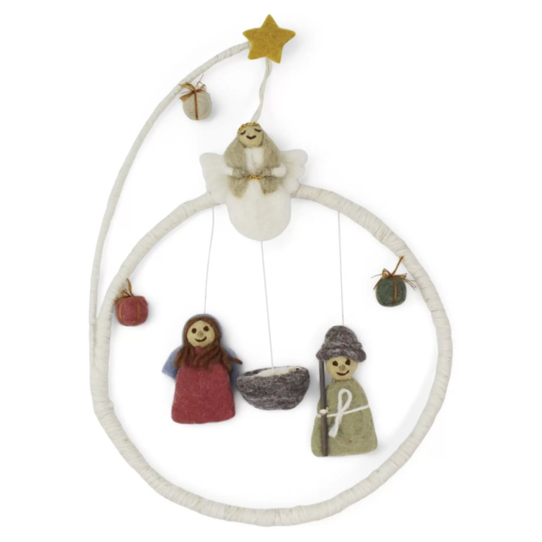 En Gry & Sif Felt Christmas Wreath - Nativity | Felt Christmas Tree Decorations