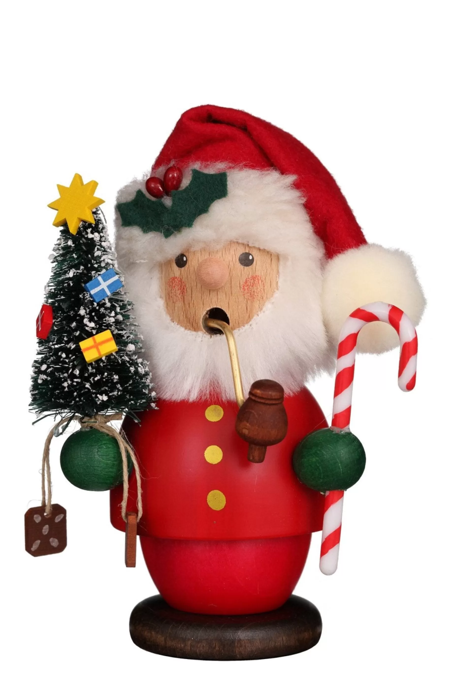 Christian Ulbricht Incense Burner - Mini - Santa With Candy Cane | Small Incense Burners