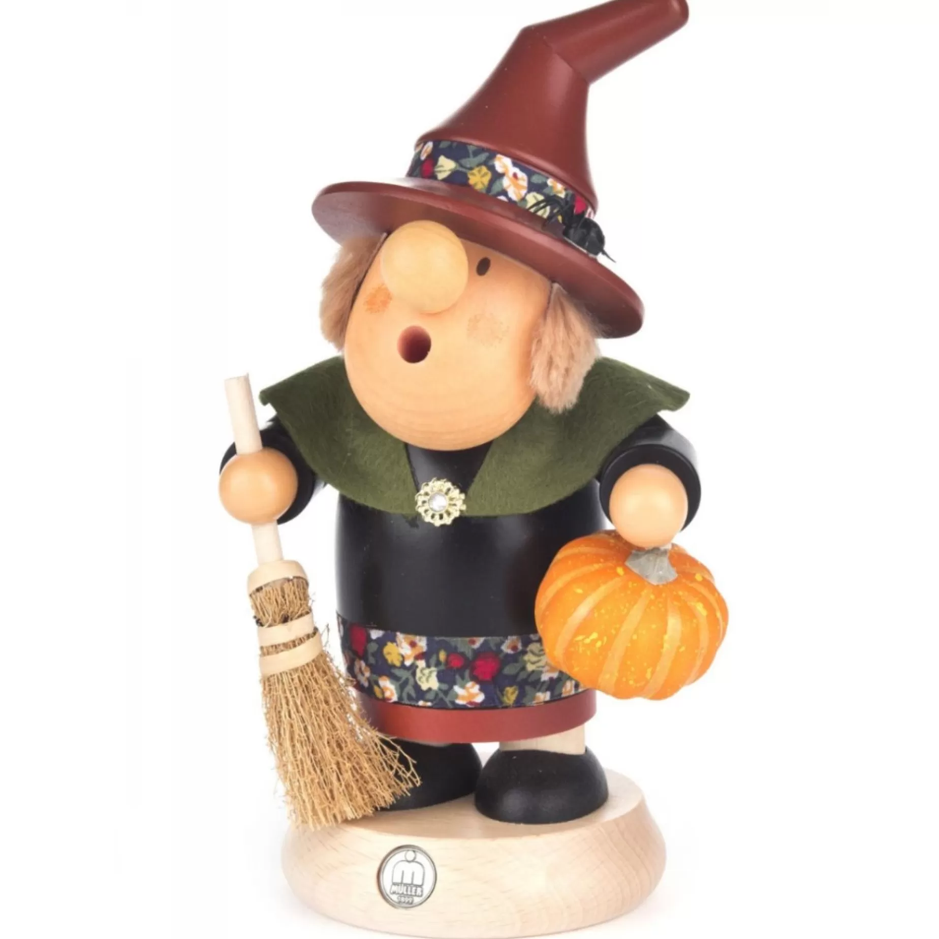 Erzgebirge Handarbeit Incense Burner - Premium - Frieda The Friendly Witch | Fall Incense Burners