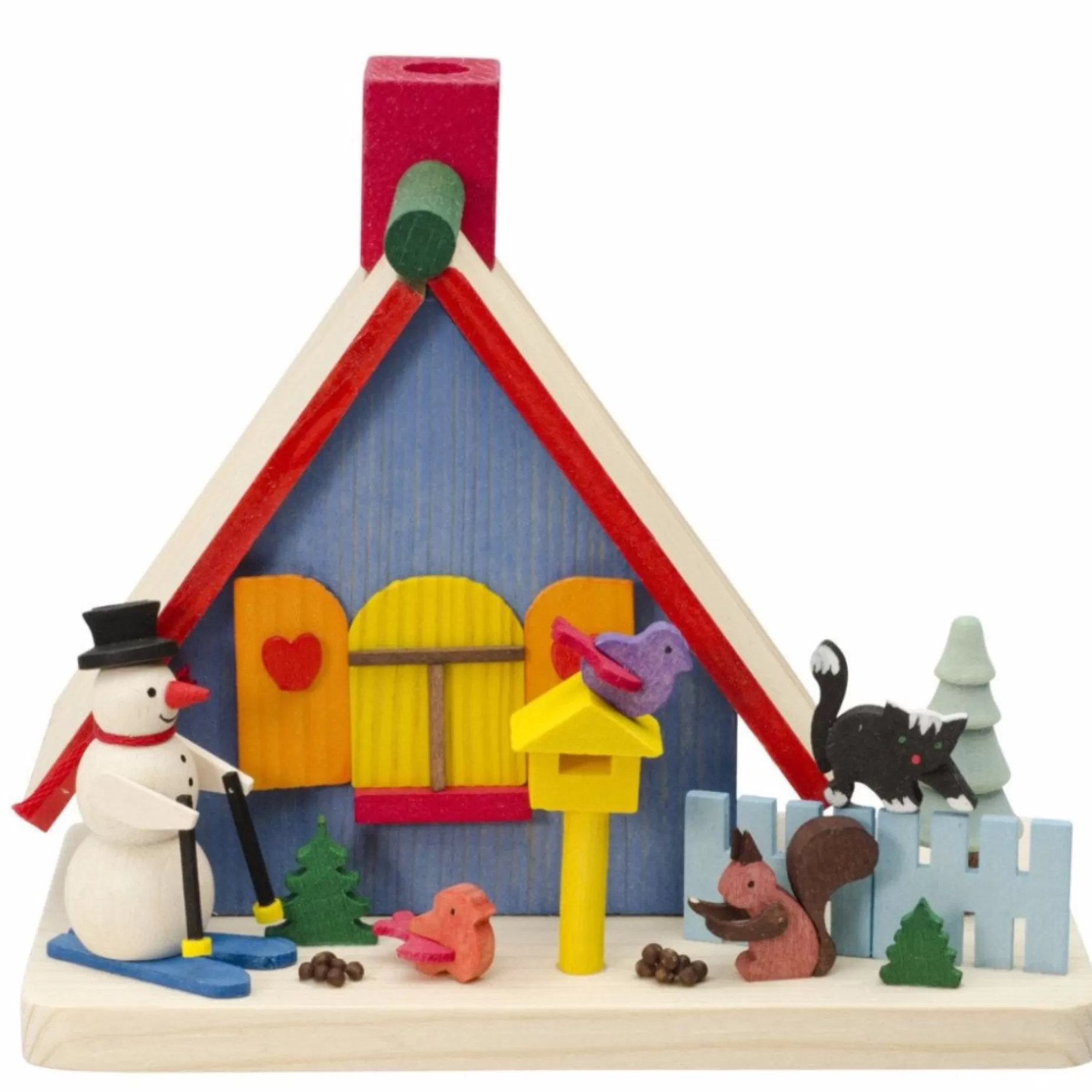 Graupner Incense Burner (House) - Snowman And Christmas Forest Friends | House Shaped Incense Burners