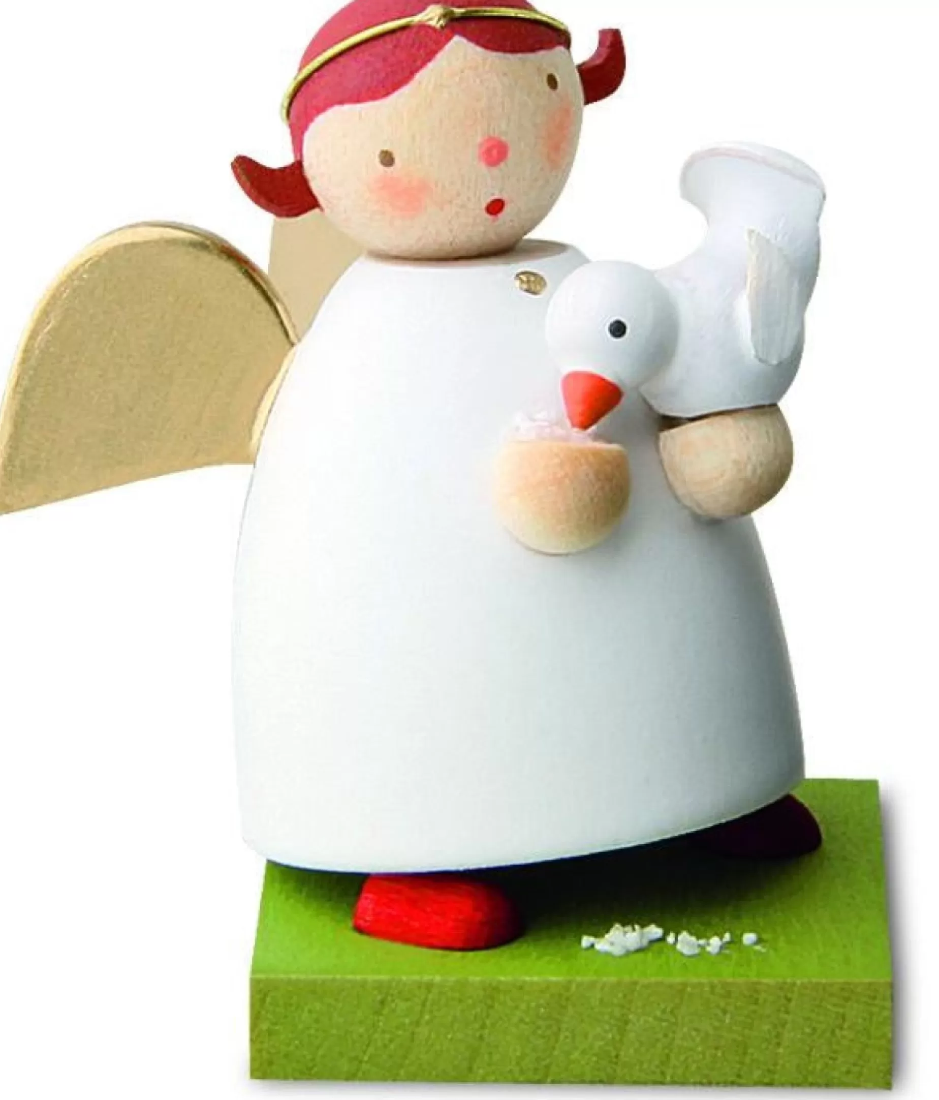 Gunter Reichel Little Angel Figurine - Guardian Angel Feeding A Little Dove | Guardian Angels