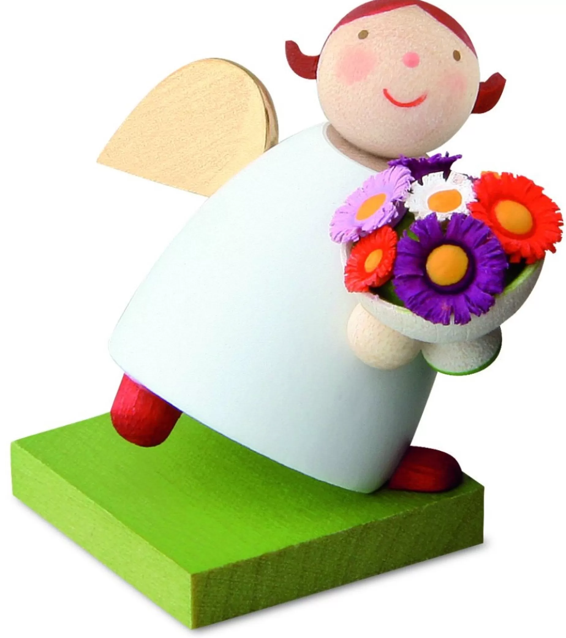 Gunter Reichel Little Angel Figurine - Guardian Angel With Bunch Of Flowers | Guardian Angels