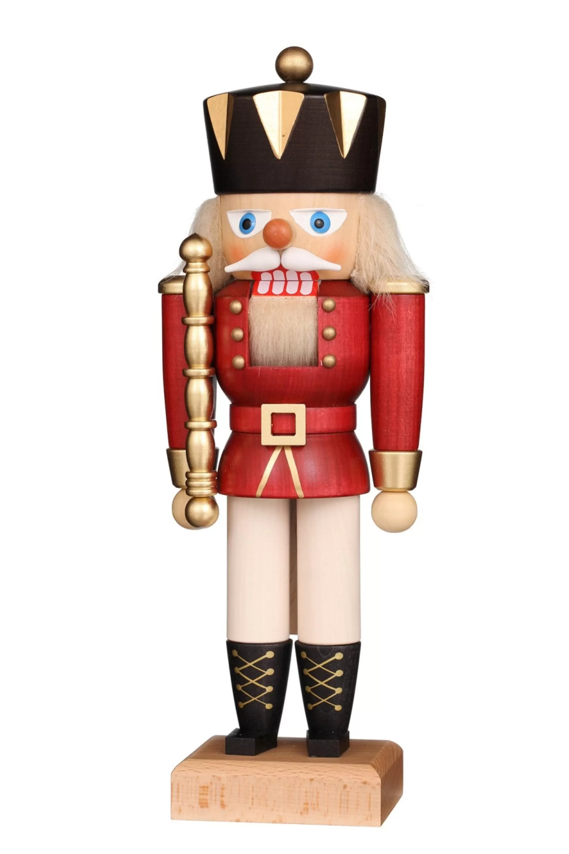 Christian Ulbricht Nutcracker (Small) - King With Gloss Red Coat | Small Nutcrackers