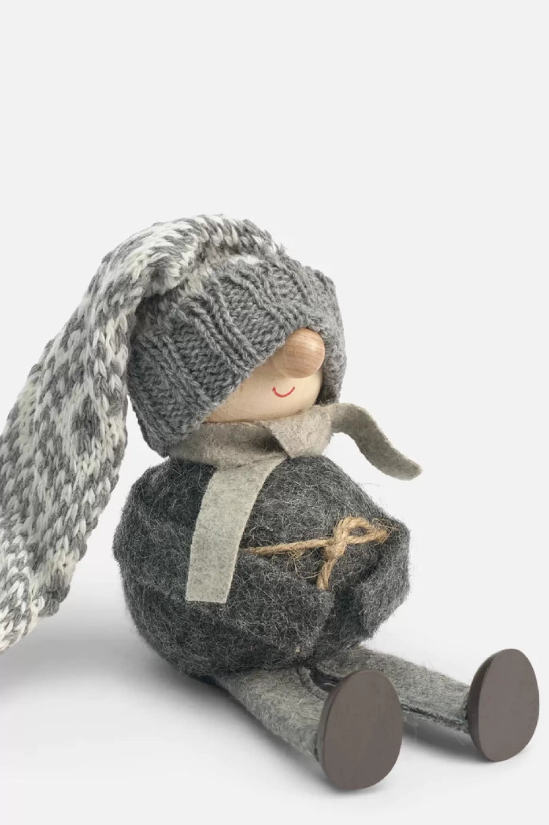 Asas Tomtebod Tomte Gnome - Cousin Gustav (Grey Knitted Cap) | Tomte Gnomes