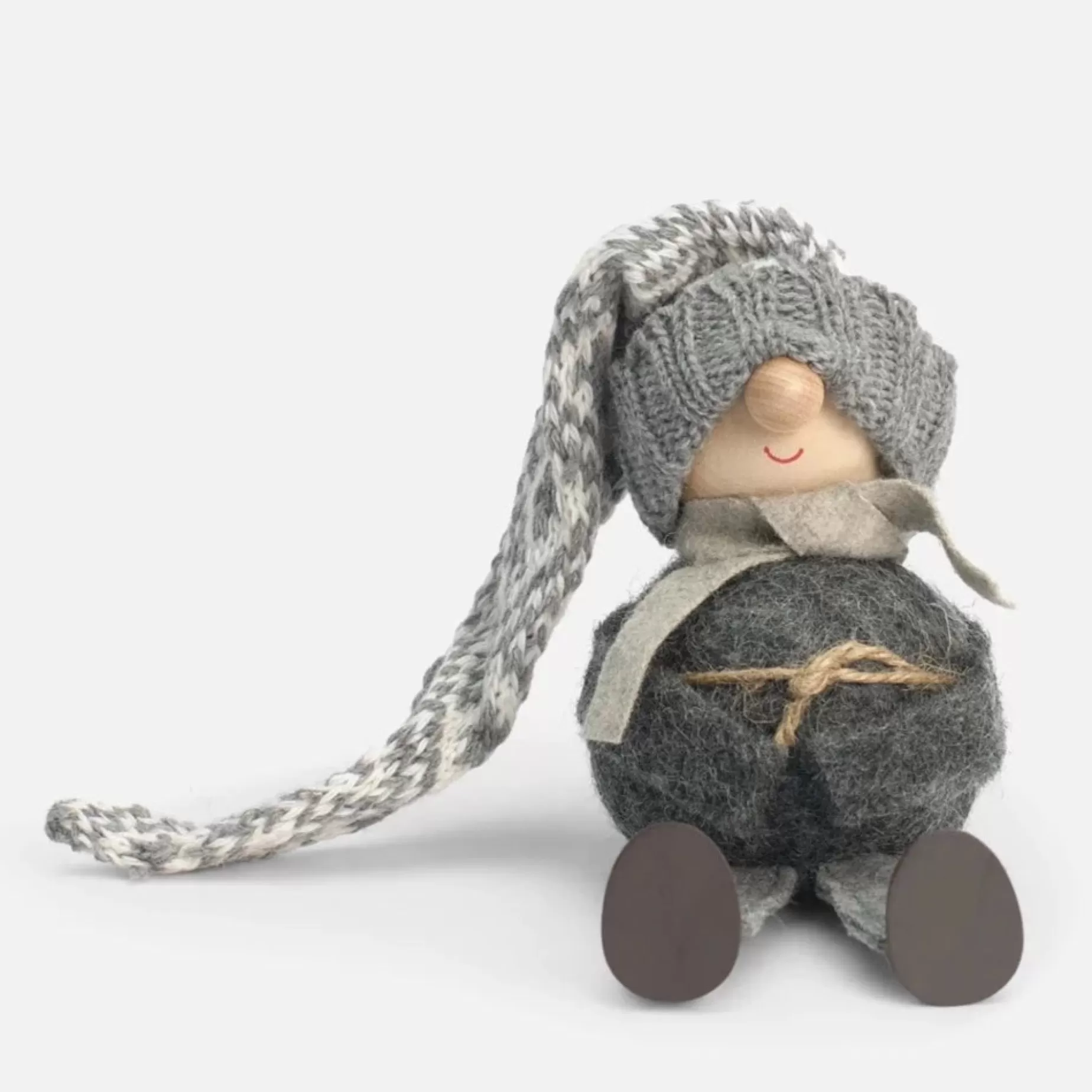 Asas Tomtebod Tomte Gnome - Cousin Gustav (Grey Knitted Cap) | Tomte Gnomes