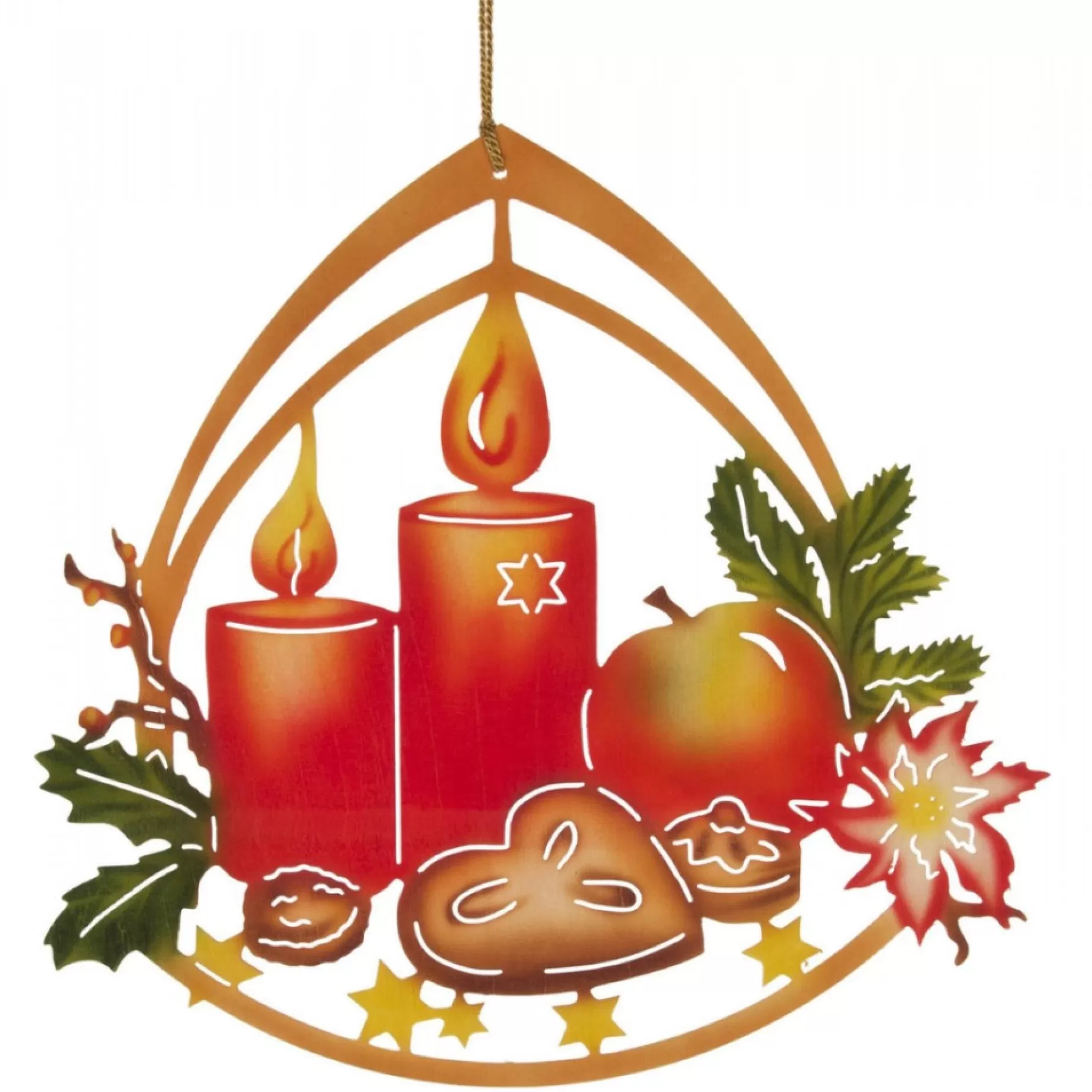 Erzgebirge Handarbeit Window Decoration - Advent Wreath | Window Decorations